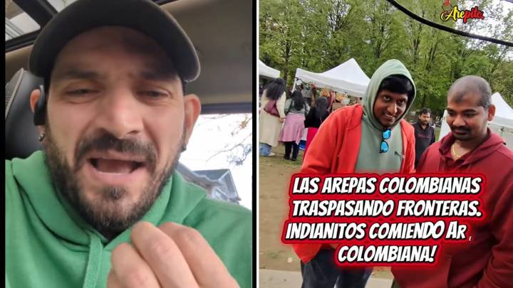 La reacción de un grupo de personas de La India al ver la higiene de un puesto de arepas colombianas