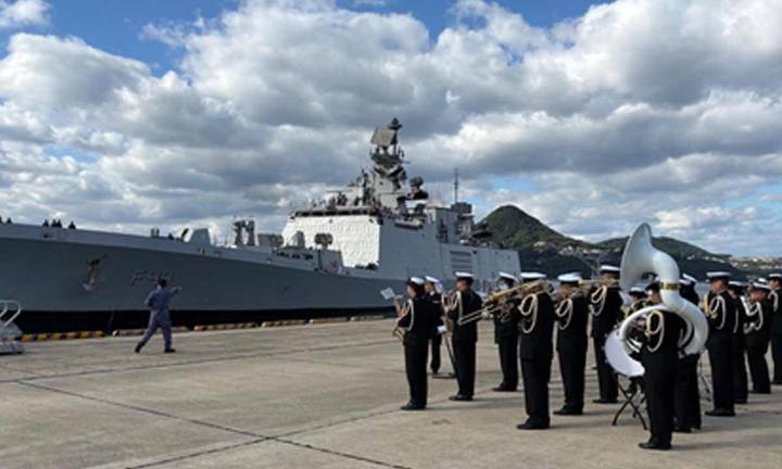 Japan Maritime Self-Defence Force welcomes INS Sahyadri at Sasebo