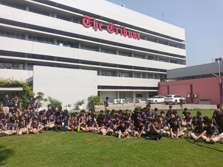 Satluj World School students visit to The Tribune printing press