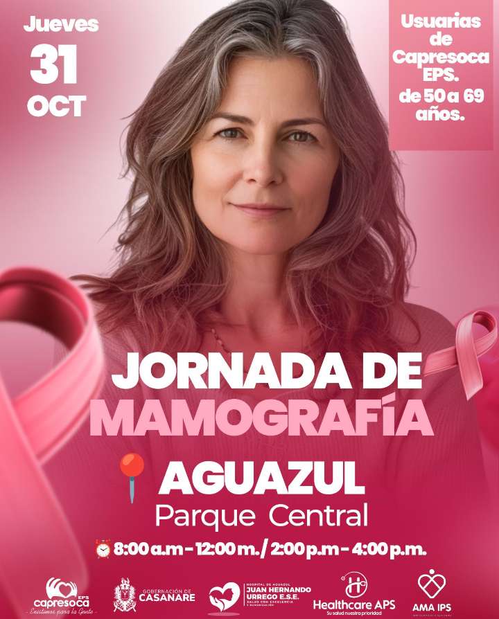 A Aguazul llega la Unidad Móvil Rosa de toma de mamografías este 31 de octubre.