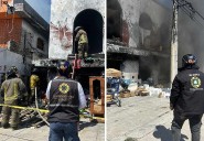 Bomberos sofocan incendio en edificio abandonado en la Av. López Portillo