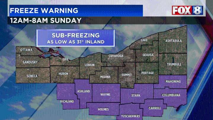 Freeze Warning: Cold temperatures overnight