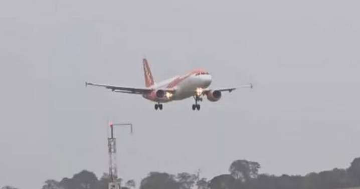 Nail-biting moment Edinburgh flight struggles to land amid Storm Amy