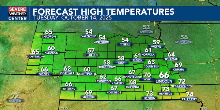 Tuesday Forecast: Seasonal with on and off sprinkles/showers