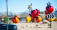 Roundabout artwork installed at Four Canyons Parkway