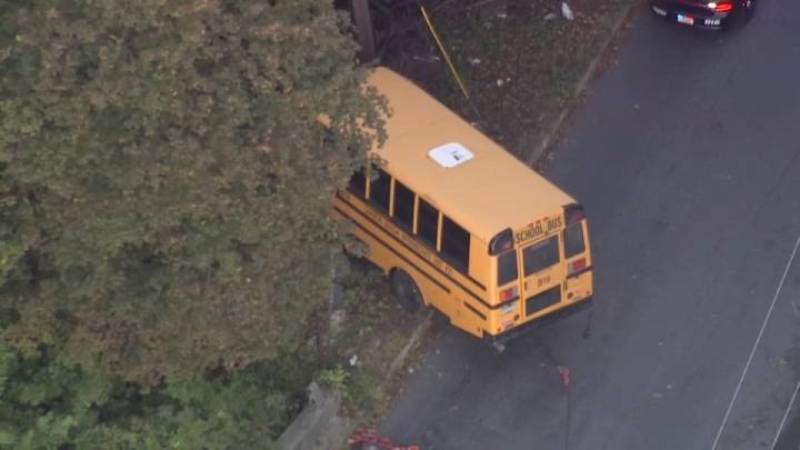 Bus crashes into embankment in Whitehall Township, school says