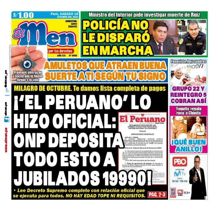 Portada Diario El Men (18/10/2025)