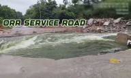 Heavy Rains Trigger Water Release from Hyderabad Dams; ORR Service Road Near Himayat Sagar Collapses