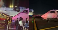 Dos aviones chocan en aeropuerto de Nueva York: un ala terminó incrustada en la cabina del otro