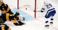 Pontus Holmberg scores one and Anthony Cirelli puts in two more as Lightning beat Bruins 4