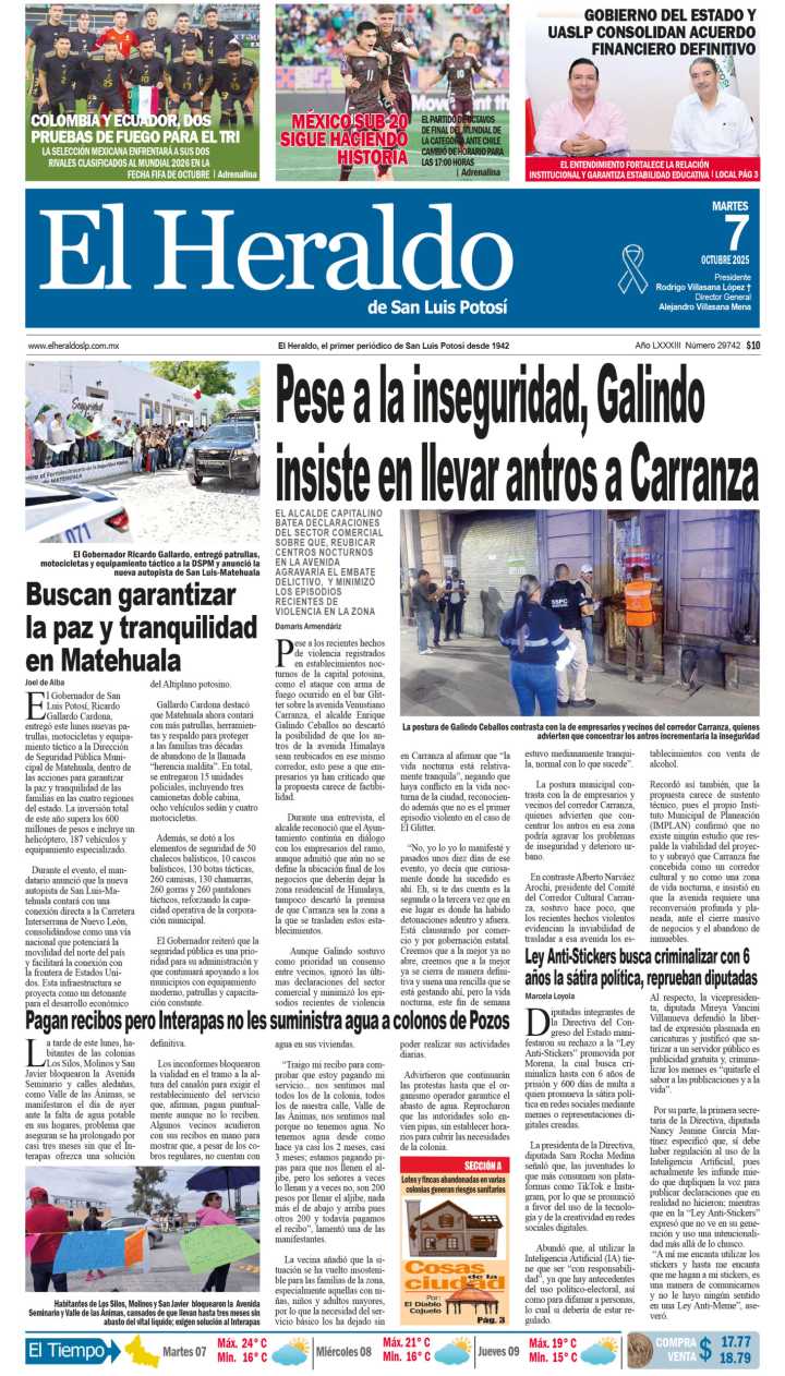 Edición impresa 07 de octubre de 2025