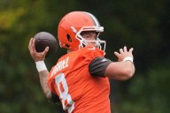 Browns QB Dillon Gabriel is confident for his 1st NFL start and jokes that his dad needs a passport