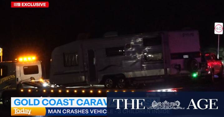 Man accused of hijacking caravan with three kids inside