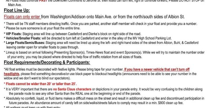 Parade Float Entry Rules 2025