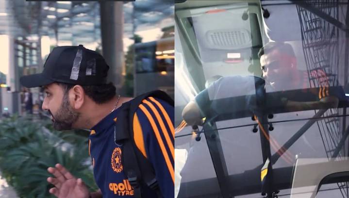 Did Rohit Sharma Bow Down To Virat Kohli Before Hugging Team India Star Inside The Bus? Check Video