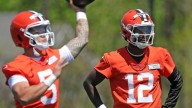 Browns’ Shedeur Sanders goes full mime to sidestep QB questions