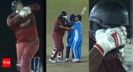 West Indies batter escapes gruesome injury; bizarre incident involves ball getting stuck in helmet