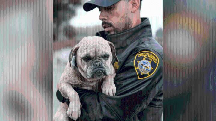 'Shivering' dog rescued from rising Southern California stormwaters