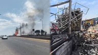 Camión de carga se incendió en el puente San Isidro