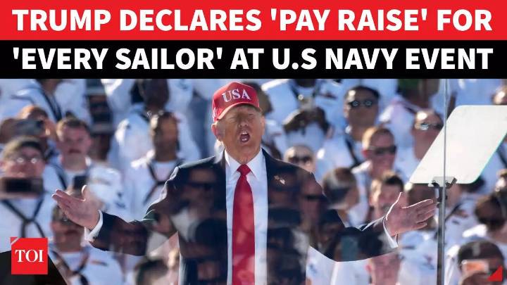'It's Coming': Trump's Huge 'Pay Raise' Announcement At U.S Navy Event ̄As Govt Shutdown Drags