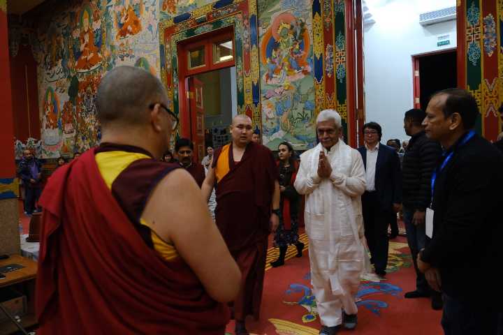 J&K LG in Russia, Pays Obeisance to Buddha Relics at Elista Monastery