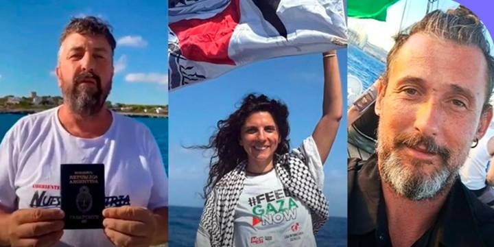 Liberaron a los tres argentinos detenidos por Israel mientras llevaban ayuda a Gaza en la flotilla internacional