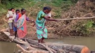Struggling for connectivity: Gajapati villagers rely on a fragile wooden bridge