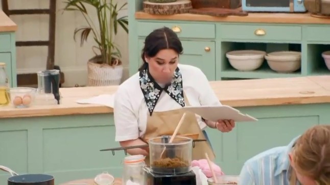 Panicking Bake Off star blurts out expletive after almost suffering calamity
