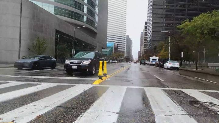 City of Cleveland installs 'quick curbs' at busy intersections in effort to improve safety
