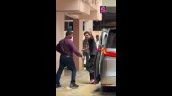 Wait for it... #RanbirKapoor and #AliaBhatt share a quick smile before zooming off!