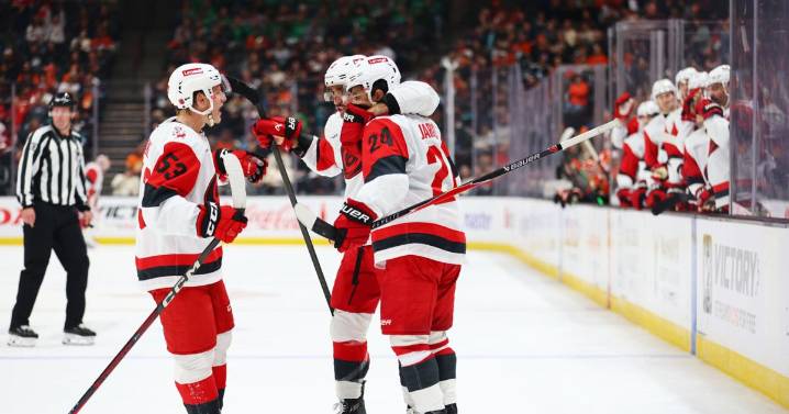 Seth Jarvis scores twice and the Carolina Hurricanes stay unbeaten, beating the Ducks 4