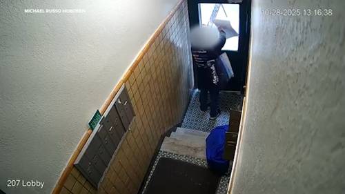 Campaign staffer for Hoboken mayoral candidate seen on camera ripping down campaign sign, rifling through mailboxes