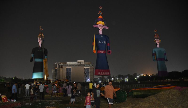 At 181 ft, Tricity’s tallest Ravana effigy in Panchkula