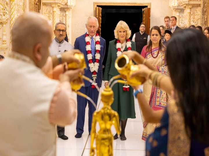 King Charles, Queen Camilla visit BAPS Temple in Neasden