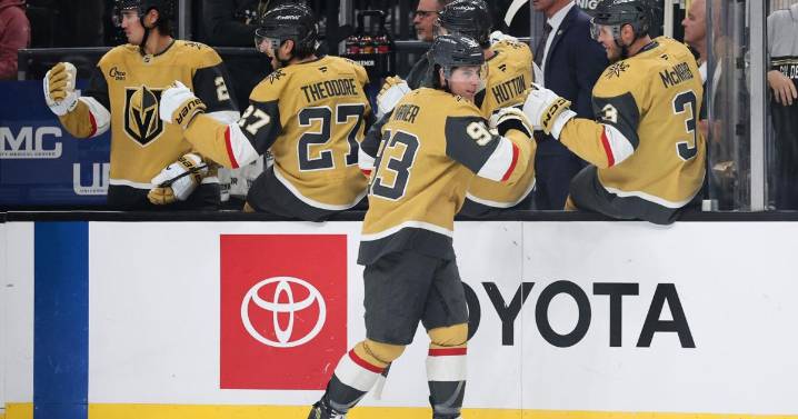 Marner scores first goals as a Golden Knight in 6-1 win over Flames; Stone injured