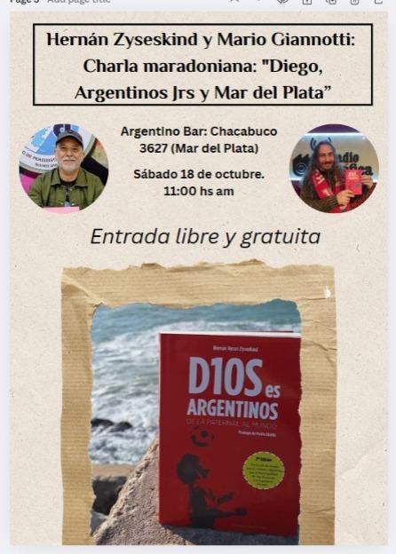 Charla maradoniana: “Diego, Argentinos Jrs y Mar del Plata”