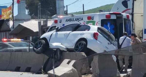 Accidente en circuito Potosí: Conductor choca contra objeto fijo