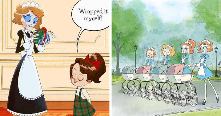 18 Wholesome Comics About A Robot Nanny Who’s Just Trying Her Best, By Dominic Cellini