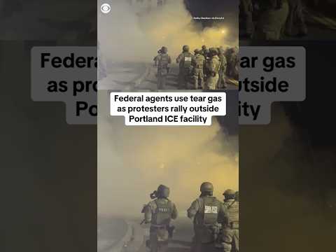Federal agents use tear gas as protesters rally outside Portland ICE facility #shorts