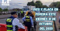 Pico y placa en Pereira (Risaralda) este viernes, 31 de octubre del 2025