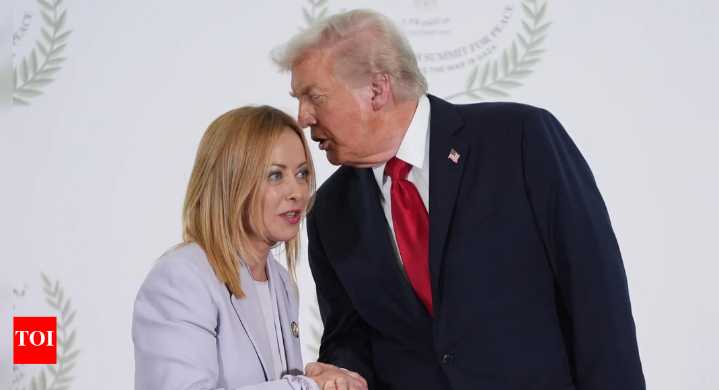 'You don’t mind right?': Trump calls Meloni 'beautiful young woman' in Gaza peace summit