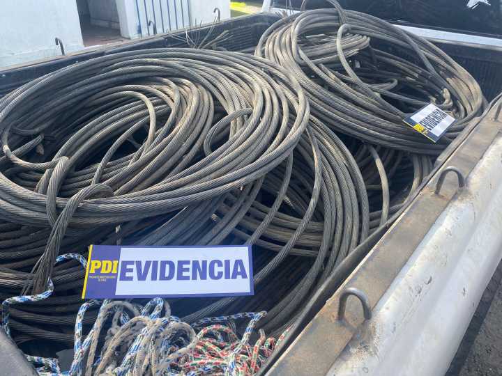PDI Parral recuperó 22 toneladas de cable de cobre robado
