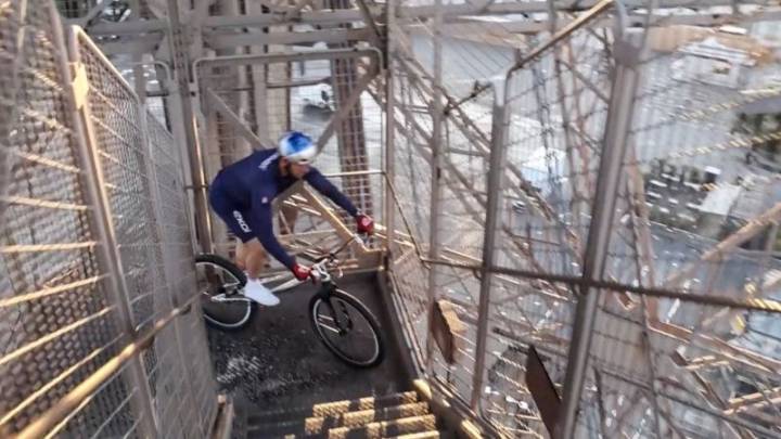 ‘Finally, I did it!’: TikTok star Aurélien Fontenoy cycles up Eiffel Tower’s 686 steps in extraordinary world record time