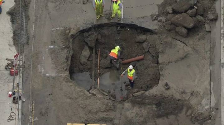 Sinkhole opens in Venice after water main break