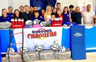 Lotería entregó elementos deportivos al Águilas Rugby Club de Sáenz Peña