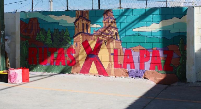 Inauguran murales artísticos "Rutas por la paz" en Club de Leones