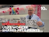 Postal worker, artist spreads kindness with free prints at window