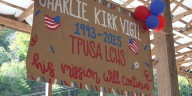 Leslie County students honor Charlie Kirk at memorial vigil