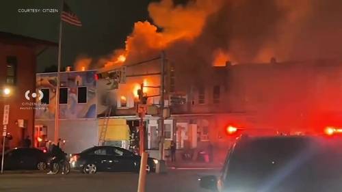 Rowhome destroyed by blaze in Camden, New Jersey