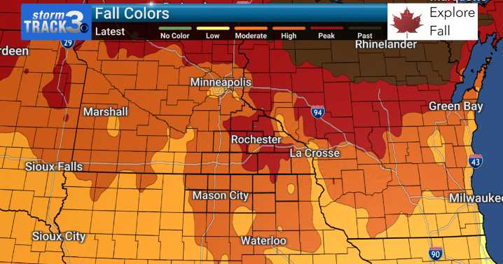 Peak color observed in SE Minnesota, near
